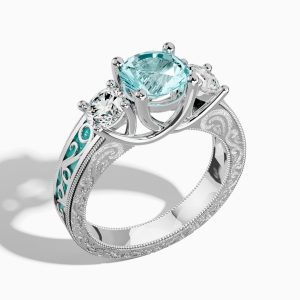 passion heart ring aquamarine